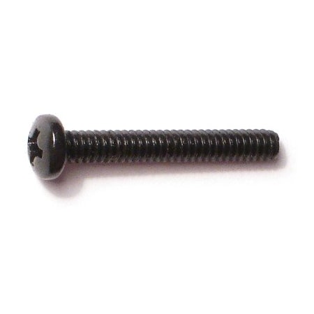 Midwest Fastener #6-32 x 1 in Phillips Pan Machine Screw, Black Oxide Steel, 25 PK 33144